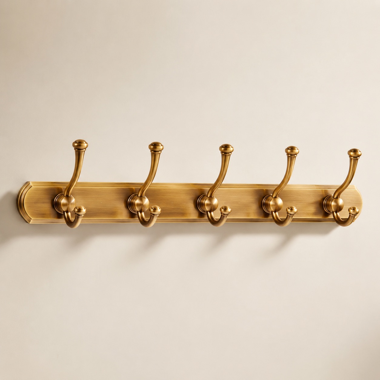 Brushed Brass Hook Rail